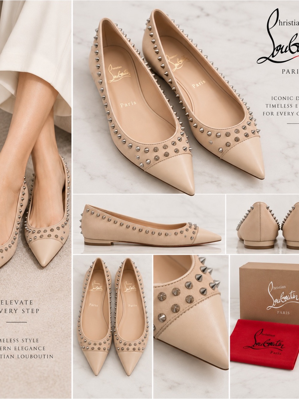 Christian Louboutin Duvettina Spikes Flat
